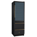 Forno Azienda 24-Inch Built-In Compressor Wine Cooler - Dual Zone - 108 Bottles in Black with Antique Brass Trim