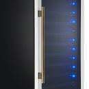 Forno Azienda 24-Inch Built-In Compressor Wine Cooler - Dual Zone - 108 Bottles in White with Antique Brass Trim