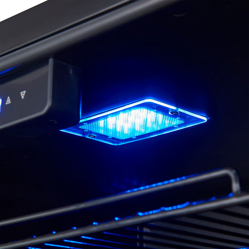 Forno Gemello 48-Inch 9.6 Cu. Ft. Side-by-Side Wine and Beverage Cooler in Black with Antique Brass Handle (FWCDR6699-48BLK)