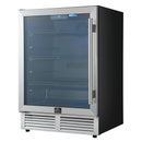 Forno Frescolino 24-Inch Beverage Cooler in Stainless Steel with LED Lighting, Triple Glass Door, 188 Can Capacity, Built-In or Freestanding (FWCDR6665-24S)