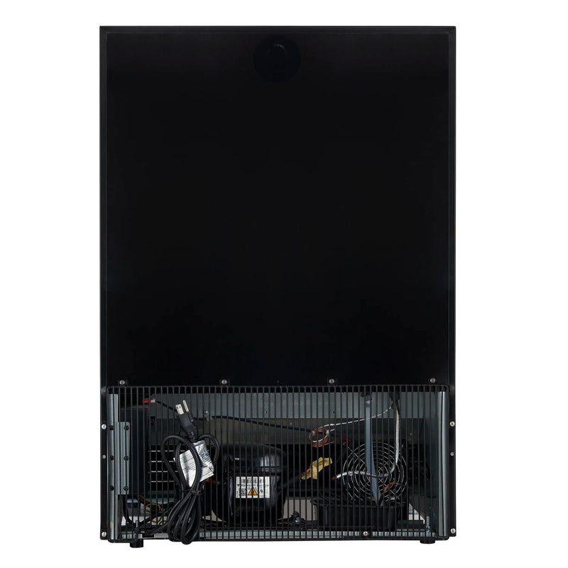 Forno Bachino 24-Inch Wine Cooler in Black with Antique Brass Handle, with LED Lighting, Triple Glass Door, & 51 Bottle Capacity (FWCDR6634-24BLK)