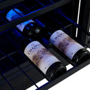 Forno Bachino 24-Inch Wine Cooler in White with Antique Brass Handle, with LED Lighting, Triple Glass Door, & 51 Bottle Capacity (FWCDR6634-24WHT)