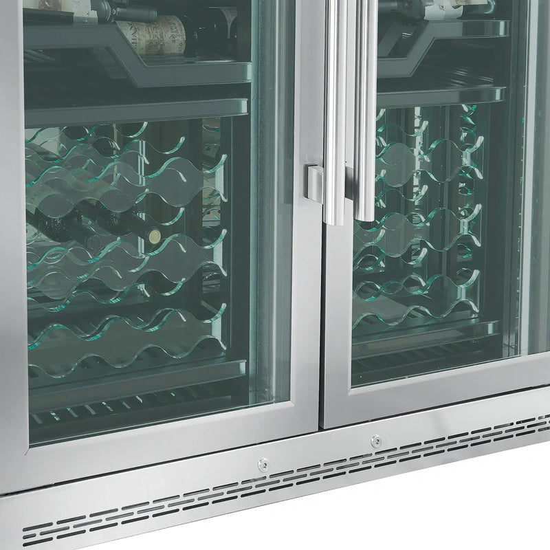 FORNO Abruzzo 48-Inch Dual Zone Wine Cooler with 102 Bottles, 24 Cu. Ft., Green Acrylic Holders & Black Shelves (FWCDR6610-48S)