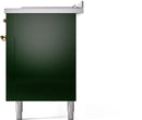 ILVE Nostalgie II 60-Inch Dual Fuel Freestanding Range with Removable Griddle in Emerald Green with Brass Trim (UP60FSNMPEGG)