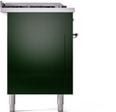 ILVE Nostalgie II 60-Inch Dual Fuel Freestanding Range with Removable Griddle in Emerald Green with Chrome Trim (UP60FSNMPEGC)