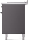 ILVE Nostalgie II 60-Inch Dual Fuel Freestanding Range with Removable Griddle in Matte Graphite with Chrome Trim (UP60FSNMPMGC)