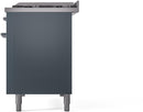 ILVE Nostalgie II 48-Inch Dual Fuel Freestanding Range with Removable Griddle in Blue Grey with Chrome Trim (UP48FNMPBGC)