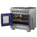 Forno Capriasca 36-Inch Freestanding Dual Fuel Range in Stainless Steel (FFSGS6387-36)