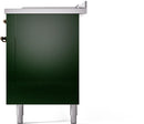 ILVE Nostalgie II 60-Inch Dual Fuel Freestanding Range with Removable Griddle in Emerald Green with Bronze Trim (UP60FSNMPEGB)