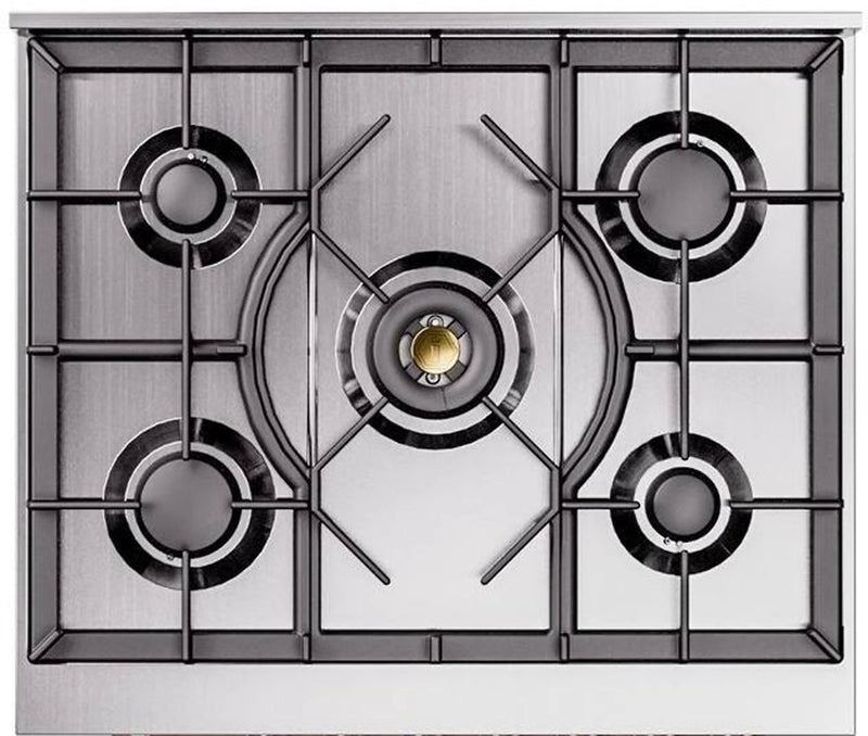 ILVE Nostalgie II 30-Inch Dual Fuel Freestanding Range in Antique White with Bronze Trim (UP30NMPAWB)