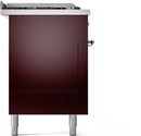 ILVE Nostalgie II 60-Inch Dual Fuel Freestanding Range with Removable Griddle in Burgundy with Chrome Trim (UP60FSNMPBUC)