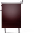 ILVE Nostalgie II 60-Inch Dual Fuel Freestanding Range with Removable Griddle in Burgundy with Chrome Trim (UP60FSNMPBUC)