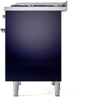 ILVE Nostalgie II 40-Inch Dual Fuel Freestanding Range with Removable Griddle in Midnight Blue with Chrome Trim (UPD40FNMPMBC)
