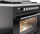 ILVE 36-Inch Professional Plus II Freestanding Dual Fuel Range with 6 Sealed Burner and Removable Griddle in Black (UP36FWMPBK)