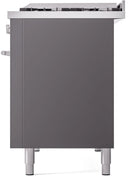 ILVE 48-Inch Professional Plus II Freestanding Dual Fuel Range with 8 Sealed Burner and Removable Griddle in Matte Graphite (UP48FWMPMG)