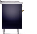 ILVE Nostalgie II 60-Inch Dual Fuel Freestanding Range with Removable Griddle in Midnight Blue with Brass Trim (UP60FSNMPMBG)