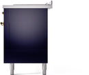 ILVE Nostalgie II 60-Inch Dual Fuel Freestanding Range with Removable Griddle in Midnight Blue with Brass Trim (UP60FSNMPMBG)