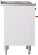 ILVE Nostalgie II 36-Inch Dual Fuel Freestanding Range with Removable Griddle in White with Copper Trim (UP36FNMPWHP)