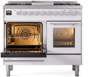 ILVE Professional Plus II 40-Inch Freestanding Dual Fuel Range with 6 Sealed Burner and Removable Griddle in White (UPD40FWMPWH)
