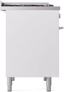 ILVE Professional Plus II 40-Inch Freestanding Dual Fuel Range with 6 Sealed Burner and Removable Griddle in White (UPD40FWMPWH)