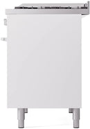 ILVE Professional Plus II 40-Inch Freestanding Dual Fuel Range with 6 Sealed Burner and Removable Griddle in White (UPD40FWMPWH)
