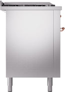 ILVE Nostalgie II 60-Inch Dual Fuel Freestanding Range with Removable Griddle in Stainless Steel with Copper Trim (UP60FSNMPSSP)