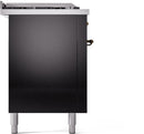 ILVE Nostalgie II 60-Inch Dual Fuel Freestanding Range with Removable Griddle in Glossy Black with Bronze Trim (UP60FSNMPBKB)