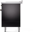 ILVE Nostalgie II 60-Inch Dual Fuel Freestanding Range with Removable Griddle in Glossy Black with Chrome Trim (UP60FSNMPBKC)