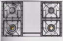 ILVE Nostalgie II 40-Inch Dual Fuel Freestanding Range with Removable Griddle in Glossy Black with Chrome Trim (UPD40FNMPBKC)