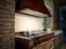 ILVE Nostalgie II 60-Inch Dual Fuel Freestanding Range with Removable Griddle in Antique White with Copper Trim (UP60FSNMPAWP)