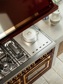 ILVE Nostalgie II 60-Inch Dual Fuel Freestanding Range with Removable Griddle in Antique White with Copper Trim (UP60FSNMPAWP)