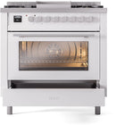 ILVE Professional Plus II 36-Inch Freestanding Dual Fuel Range with 6 Sealed Burner and Removable Griddle in White (UP36FWMPWH)