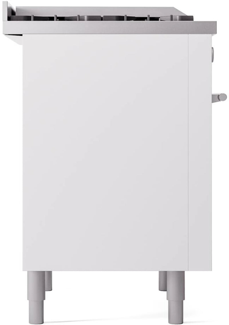 ILVE Professional Plus II 36-Inch Freestanding Dual Fuel Range with 6 Sealed Burner and Removable Griddle in White (UP36FWMPWH)