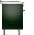 ILVE Nostalgie II 48-Inch Dual Fuel Freestanding Range with Removable Griddle in Emerald Green with Chrome Trim (UP48FNMPEGC)