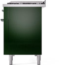 ILVE Nostalgie II 48-Inch Dual Fuel Freestanding Range with Removable Griddle in Emerald Green with Chrome Trim (UP48FNMPEGC)