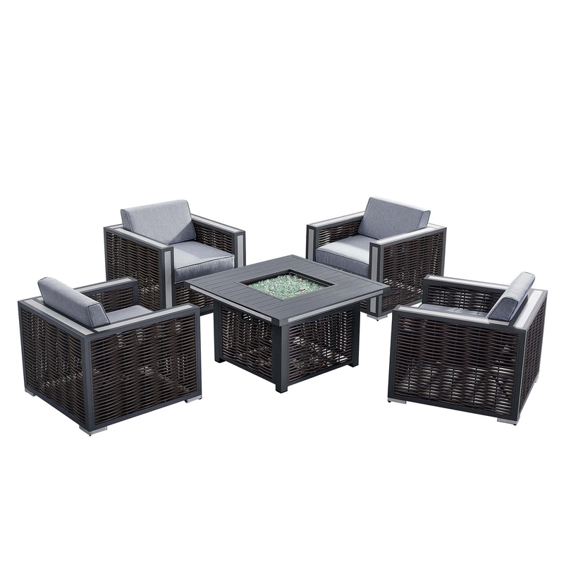 Deko Living Avola Outdoor Patio Set & Firepit (COP30902)