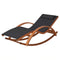 Deko Living Outdoor Cedar Wood Patio Lounge Chair with Black Textilene Fabric (COP20206BLK)