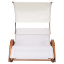 Deko Living Outdoor Cedar Wood Patio Lounge Daybed with White Textilene Fabric & Canopy (COP20205WHT)