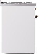 ILVE Nostalgie II 30-Inch Dual Fuel Freestanding Range in White with Bronze Trim (UP30NMPWHB)