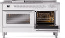 ILVE 60-Inch Professional Plus II Freestanding Dual Fuel Range with 7 Gas Burner and Removable Griddle in White (UP60FSWMPWH)