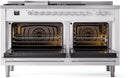 ILVE 60-Inch Professional Plus II Freestanding Dual Fuel Range with 7 Gas Burner and Removable Griddle in White (UP60FSWMPWH)