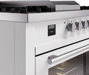 ILVE 60-Inch Professional Plus II Freestanding Dual Fuel Range with 7 Gas Burner and Removable Griddle in White (UP60FSWMPWH)