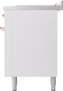 ILVE Nostalgie II 60-Inch Dual Fuel Freestanding Range with Removable Griddle in White with Copper Trim (UP60FSNMPWHP)