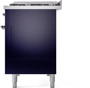 ILVE Nostalgie II 48-Inch Dual Fuel Freestanding Range with Removable Griddle in Midnight Blue with Chrome Trim (UP48FNMPMBC)