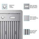 Victory Star 42-Inch 900 CFM Insert Range Hood Double blower in Stainless Steel (Star-42)
