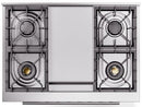 ILVE Professional Plus II 36-Inch Freestanding Dual Fuel Range with 6 Sealed Burner with Removable Griddle in Stainless Steel (UP36FWMPSS)