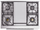 ILVE 36-Inch Professional Plus II Freestanding Dual Fuel Range with 6 Sealed Burner and Removable Griddle in Black (UP36FWMPBK)