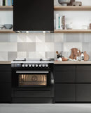 ILVE 36-Inch Professional Plus II Freestanding Dual Fuel Range with 6 Sealed Burner and Removable Griddle in Black (UP36FWMPBK)