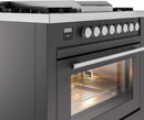 ILVE Professional Plus II 36-Inch Freestanding Dual Fuel Range with 6 Sealed Burner and Removable Griddle in Matte Graphite (UP36FWMPMG)