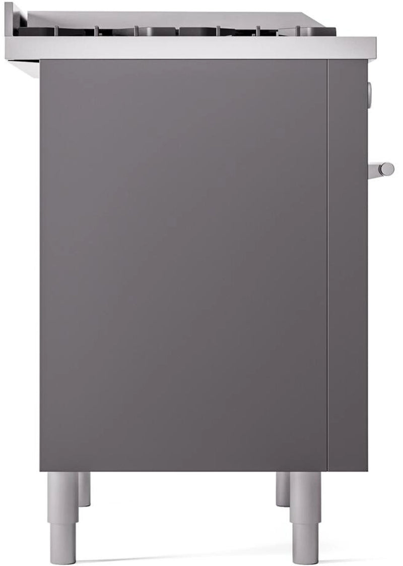 ILVE Professional Plus II 36-Inch Freestanding Dual Fuel Range with 6 Sealed Burner and Removable Griddle in Matte Graphite (UP36FWMPMG)